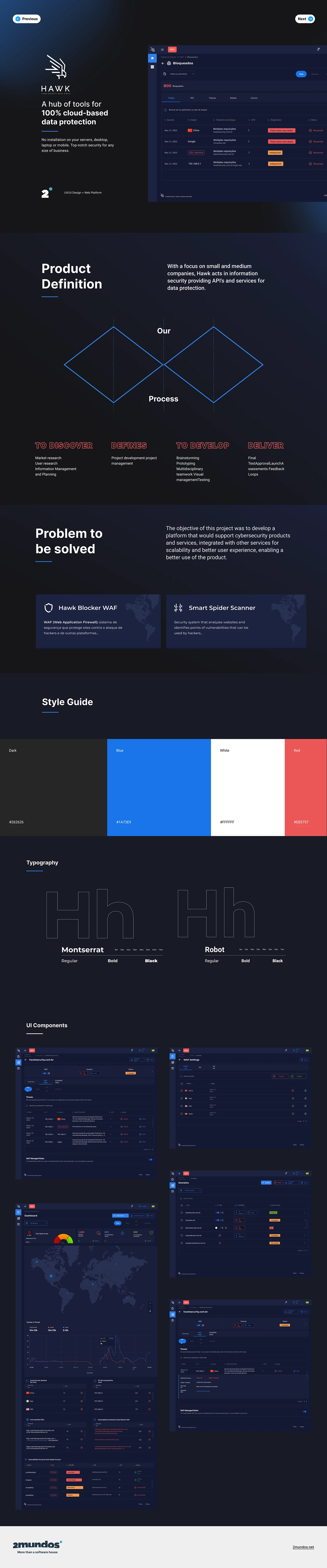 Hawk — web platform interface design walkthrough